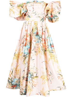 Leo Lin Matilda floral-print puff-sleeve dress - Pink