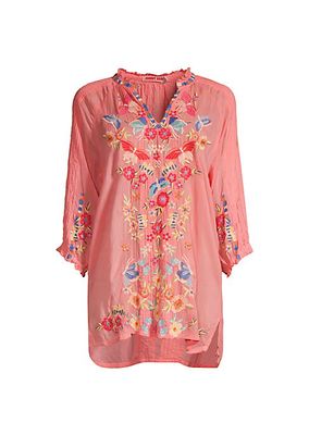 Leona Floral-Embroidered Tunic