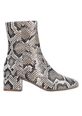 Leonora 53MM Snake-Embossed Leather Boots