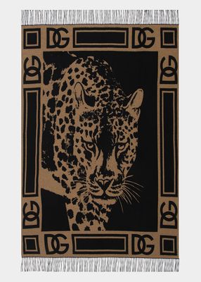 Leopard Cashmere Throw, 55" x 71"