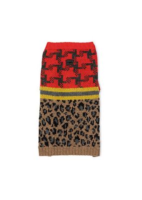 Leopard Combo Wool Dog Sweater