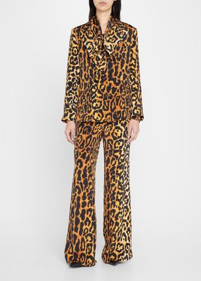Leopard Double-Breasted Jacket