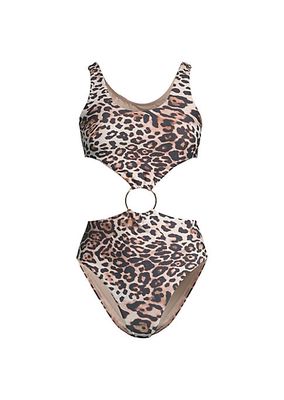Leopard O-Ring One-Piece Swimsuit