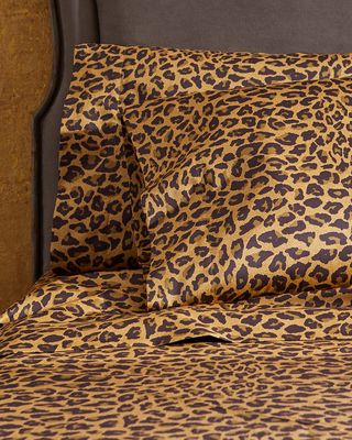 Leopard Print 300-Thread Count Queen Sheet Set
