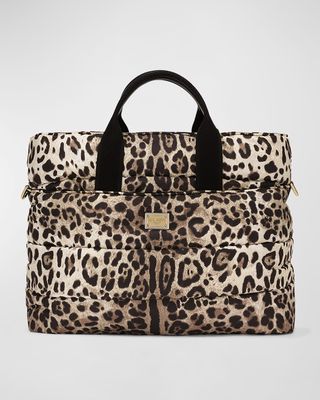 Leopard-Print Diaper Bag W/ Changing Mat