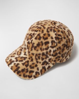 Leopard Print Fleece Baseball Cap
