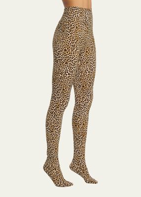 Leopard-Print Footsie Leggings