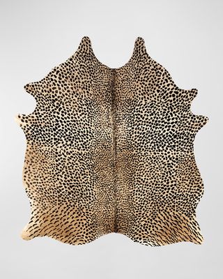Leopard-Print Hair on Hide Rug, 5' x 7'