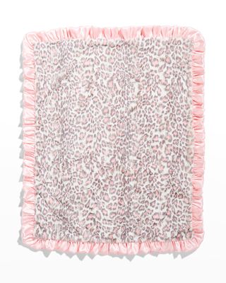 Leopard-Print Satin Baby Blanket