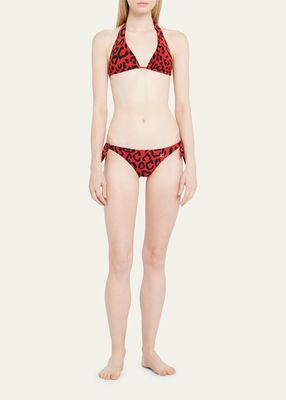 Leopard-Print Two-Piece Bikini Set