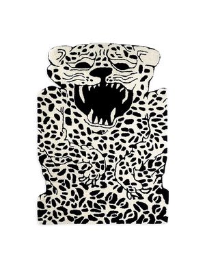 Leopard Rug - Black White