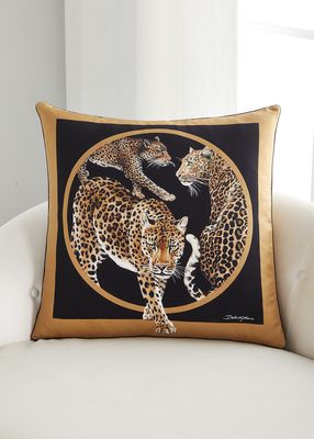 Leopard Silk Cushion, 24"