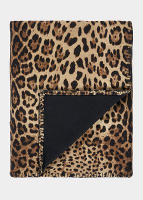 Leopard Silk Jacquard Throw, 55" x 71"