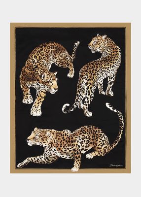 Leopard Silk Twill Quilt, 55" x 71"