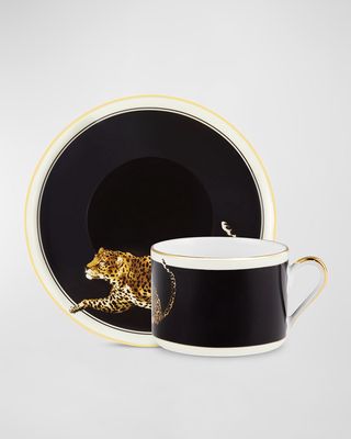 Leopard Tea Cup and Saucer Set