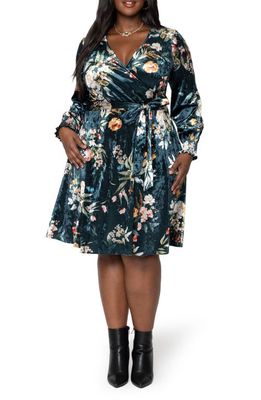 Leota Floral Print Long Sleeve Faux Wrap Dress in Lilith Floral