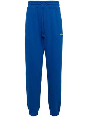 Les Benjamins logo-print cotton track pants - Blue