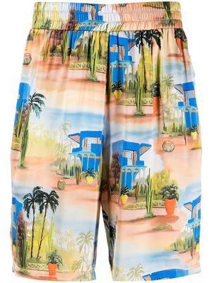 Les Benjamins tropical-print silk shorts - Multicolour