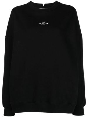 Les Coyotes De Paris logo-print cotton-blend jumper - Black