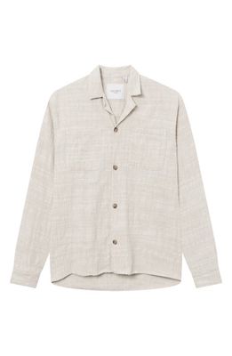 Les Deux Isaac Cotton Blend Button-Up Shirt in Ivory