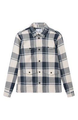 Les Deux Jesse Check Buton-Up Shirt Jacket in Ivory/India Ink