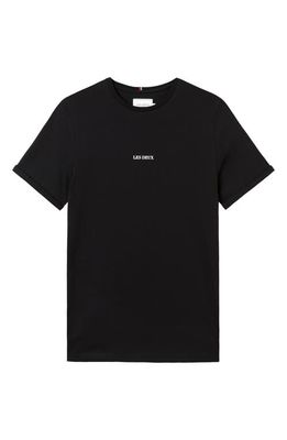 Les Deux Lens Cotton Crewneck T-Shirt in Black/White