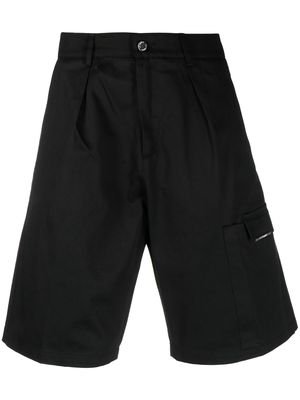 LES HOMMES knee-length cotton shorts - Black