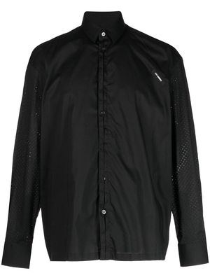 LES HOMMES logo-patch shirt - Black
