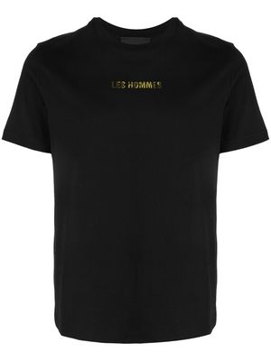 LES HOMMES logo-print short-sleeve cotton T-shirt - Black