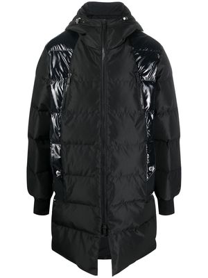 LES HOMMES padded-panel mid-length jacket - Black