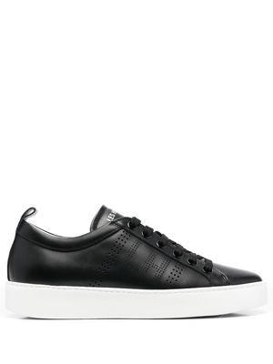 Les Hommes perforated-logo detail sneakers - Black