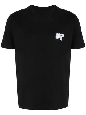 LES HOMMES snake-print cotton T-shirt - Black