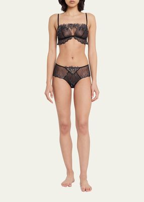 Les Nuits Embroidered Mesh Bralette