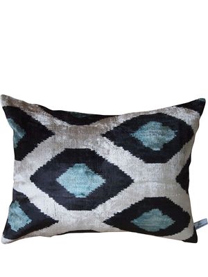 Les-Ottomans jacquard silk velvet-blend cushion - Black