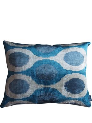 Les-Ottomans jacquard silk velvet-blend cushion - Blue