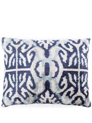 Les-Ottomans jacquard silk velvet cushion - Neutrals