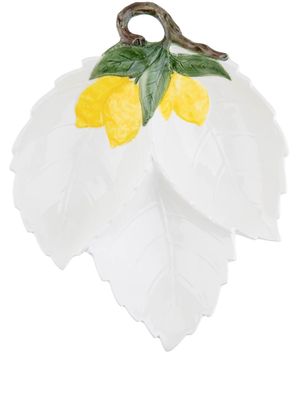 Les-Ottomans lemon-leaf ceramic dish - White