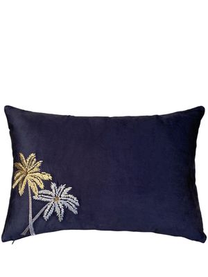 Les-Ottomans 'Palms' velvet cushion - Black