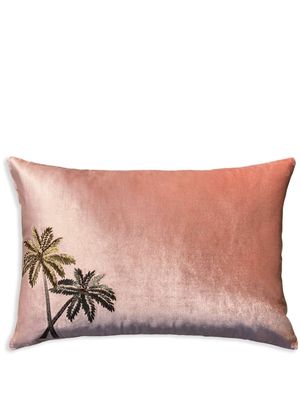 Les-Ottomans 'Palms' velvet cushion - Pink