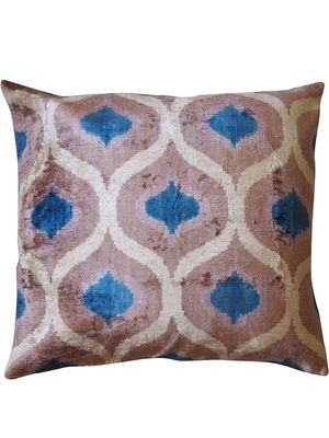 Les-Ottomans patterned-jacquard silk cushion - Neutrals
