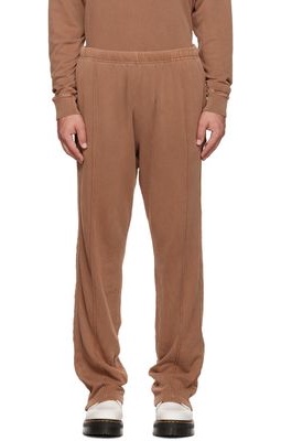 Les Tien Brown Cotton Lounge Pants