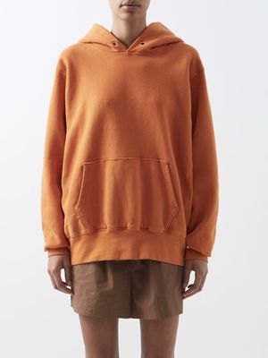 Les Tien - Brushed-back Cotton-jersey Hooded Sweatshirt - Womens - Orange