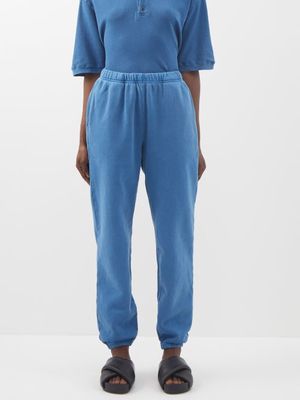 Les Tien - Brushed-back Cotton Track Pants - Womens - Blue