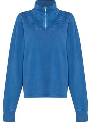 Les Tien brushed cotton half-zip sweatshirt - Blue