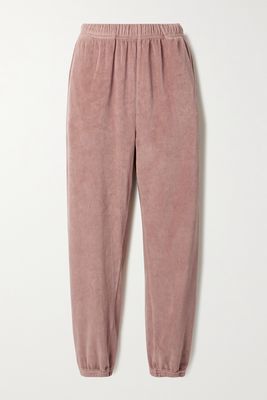 Les Tien - Cotton-blend Velour Track Pants - Pink