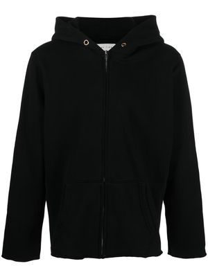 Les Tien front zip-fastening hoodie - Black