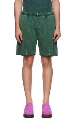 Les Tien Green Cotton Shorts