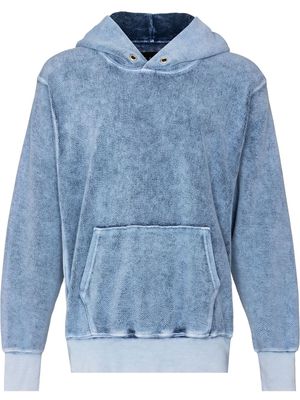 Les Tien long-sleeved cotton hoodie - Blue