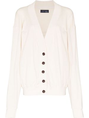 Les Tien V-neck cotton cardigan - White