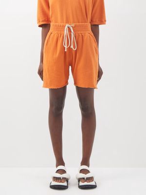 Les Tien - Yacht Brushed-back Cotton Shorts - Womens - Orange